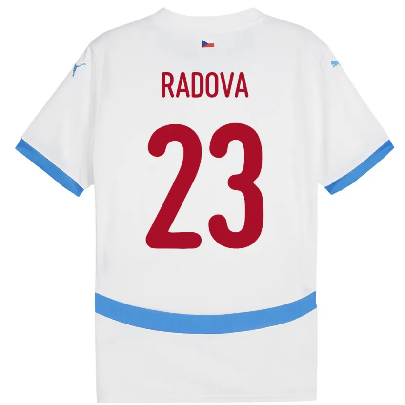 Danxen Kvinnor Tjeckien Michaela Radová #23 Vit Bortatröja Matchtröjor 24-26 Tröjor T-Tröja