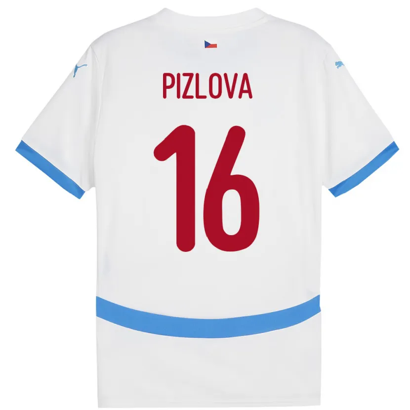Danxen Kvinnor Tjeckien Ivana Pižlová #16 Vit Bortatröja Matchtröjor 24-26 Tröjor T-Tröja