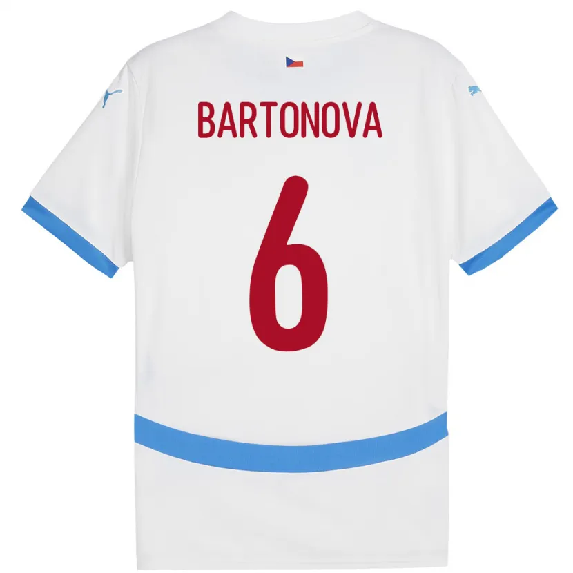 Danxen Kvinnor Tjeckien Eva Bartoňová #6 Vit Bortatröja Matchtröjor 24-26 Tröjor T-Tröja