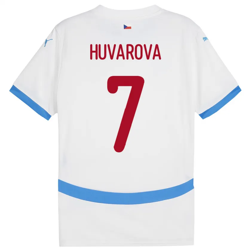 Danxen Kvinnor Tjeckien Dominika Huvarová #7 Vit Bortatröja Matchtröjor 24-26 Tröjor T-Tröja