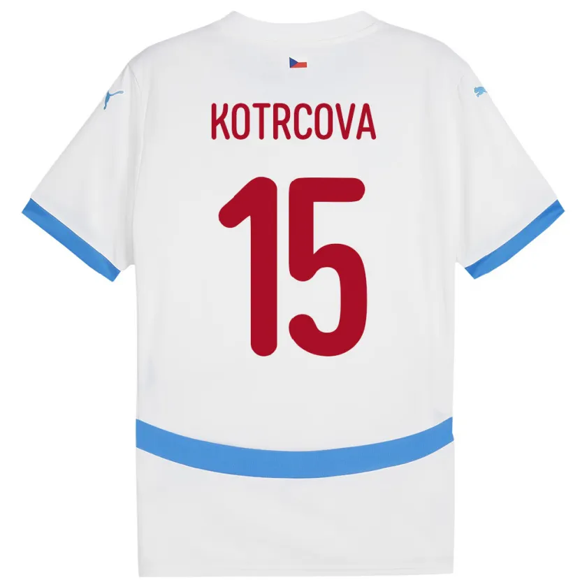 Danxen Kvinnor Tjeckien Kateřina Kotrčová #15 Vit Bortatröja Matchtröjor 24-26 Tröjor T-Tröja