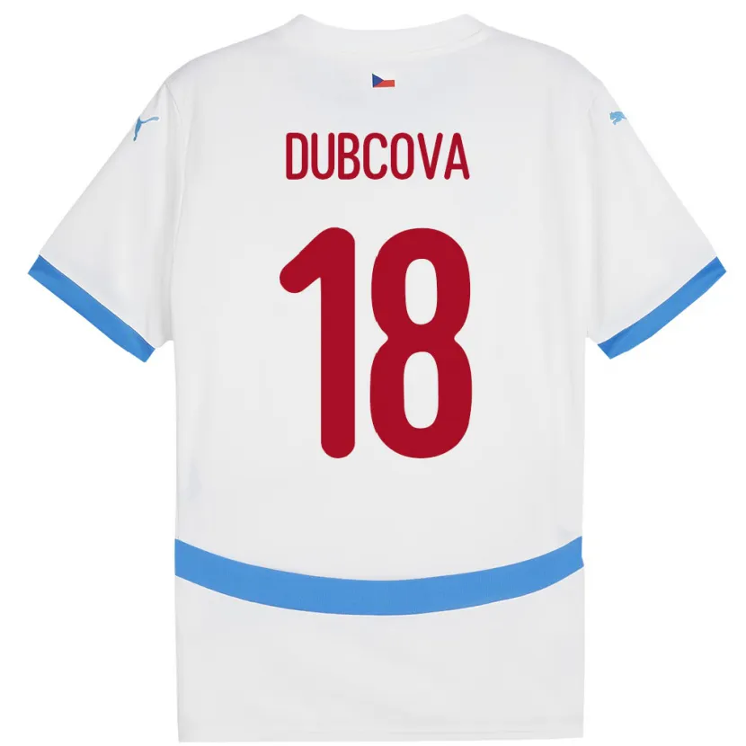 Danxen Kvinnor Tjeckien Kamila Dubcová #18 Vit Bortatröja Matchtröjor 24-26 Tröjor T-Tröja