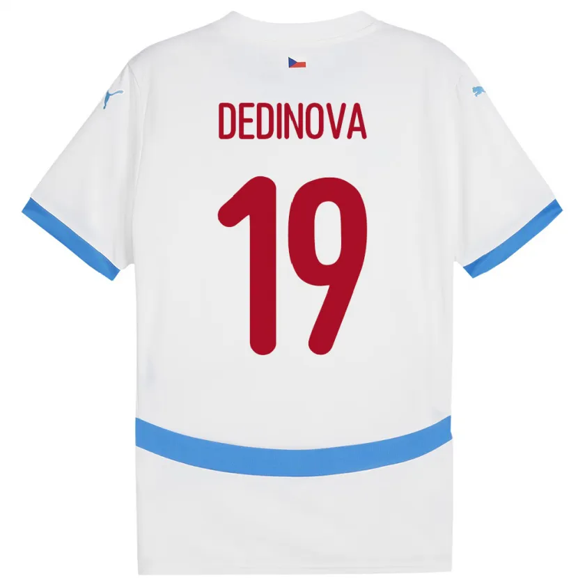 Danxen Kvinnor Tjeckien Aneta Dědinová #19 Vit Bortatröja Matchtröjor 24-26 Tröjor T-Tröja