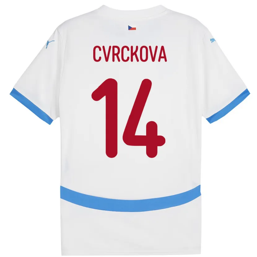 Danxen Kvinnor Tjeckien Klára Cvrčková #14 Vit Bortatröja Matchtröjor 24-26 Tröjor T-Tröja