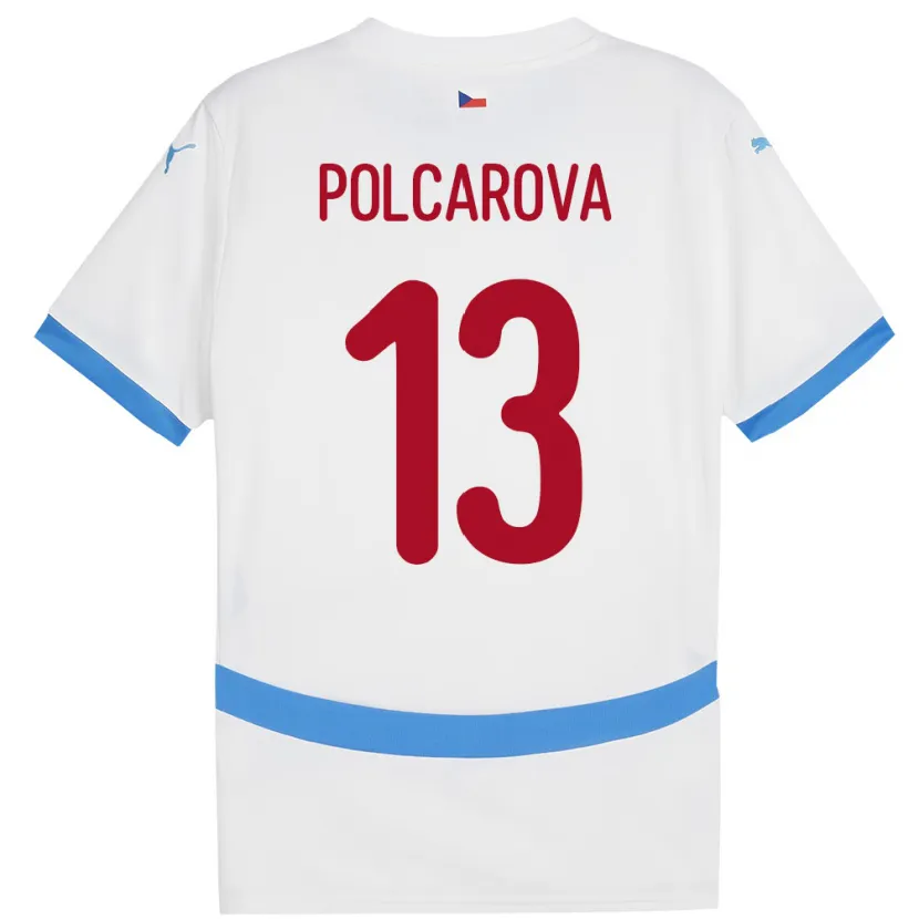 Danxen Kvinnor Tjeckien Barbora Polcarová #13 Vit Bortatröja Matchtröjor 24-26 Tröjor T-Tröja
