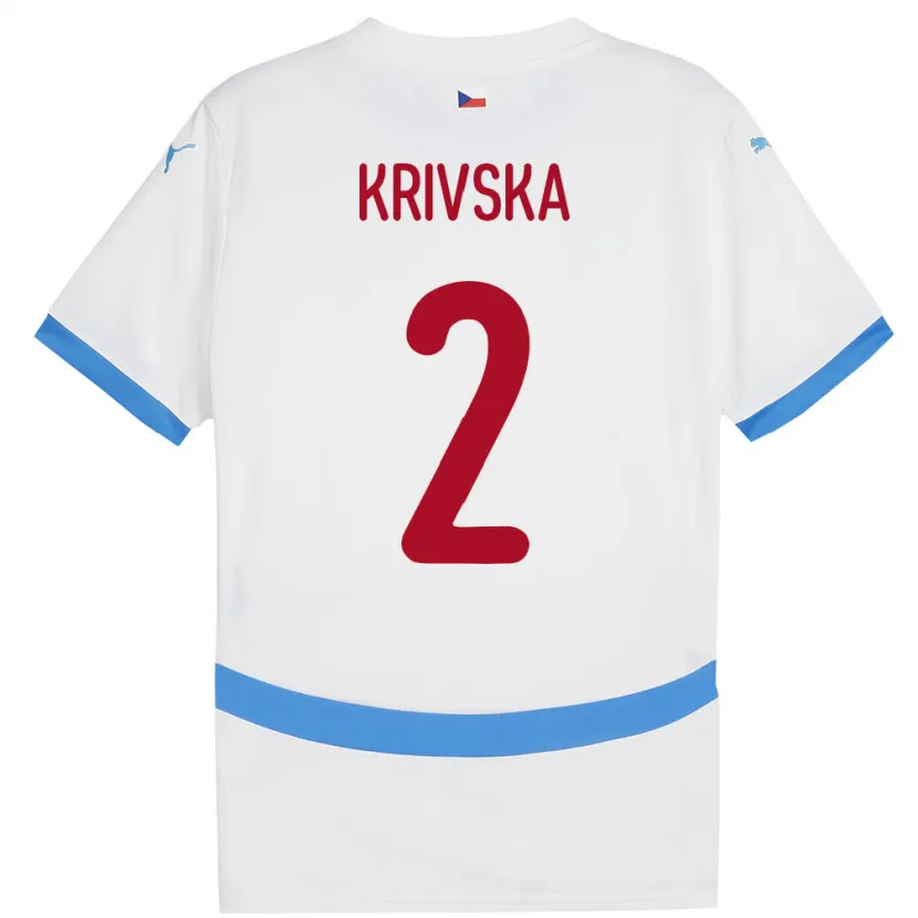 Danxen Kvinnor Tjeckien Karolína Křivská #2 Vit Bortatröja Matchtröjor 24-26 Tröjor T-Tröja