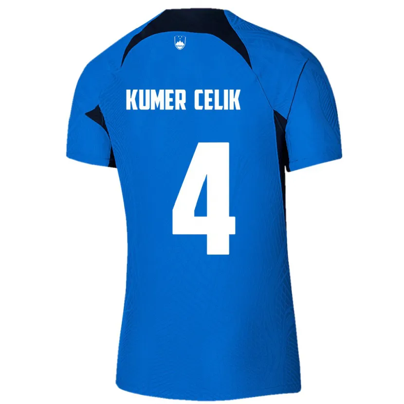 Danxen Kvinnor Slovenien An Kumer Celik #4 Blå Bortatröja Matchtröjor 24-26 Tröjor T-Tröja