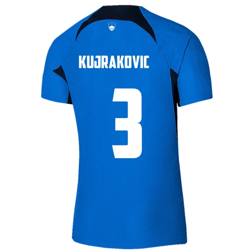 Danxen Kvinnor Slovenien Minel Kujrakovic #3 Blå Bortatröja Matchtröjor 24-26 Tröjor T-Tröja
