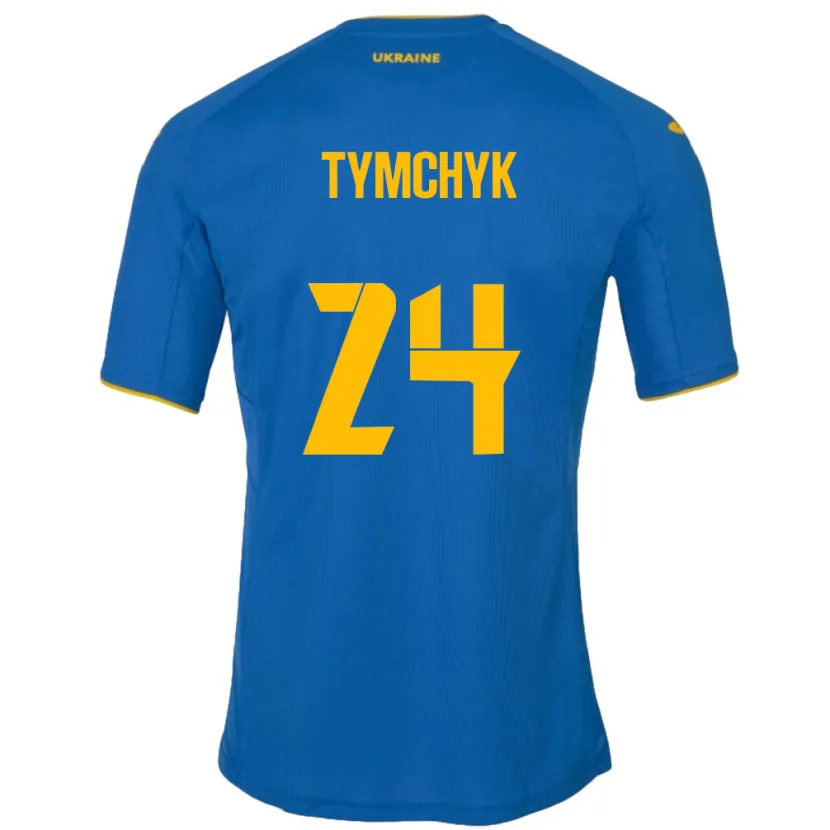 Danxen Kvinnor Ukraina Oleksandr Tymchyk #24 Blå Bortatröja Matchtröjor 24-26 Tröjor T-Tröja