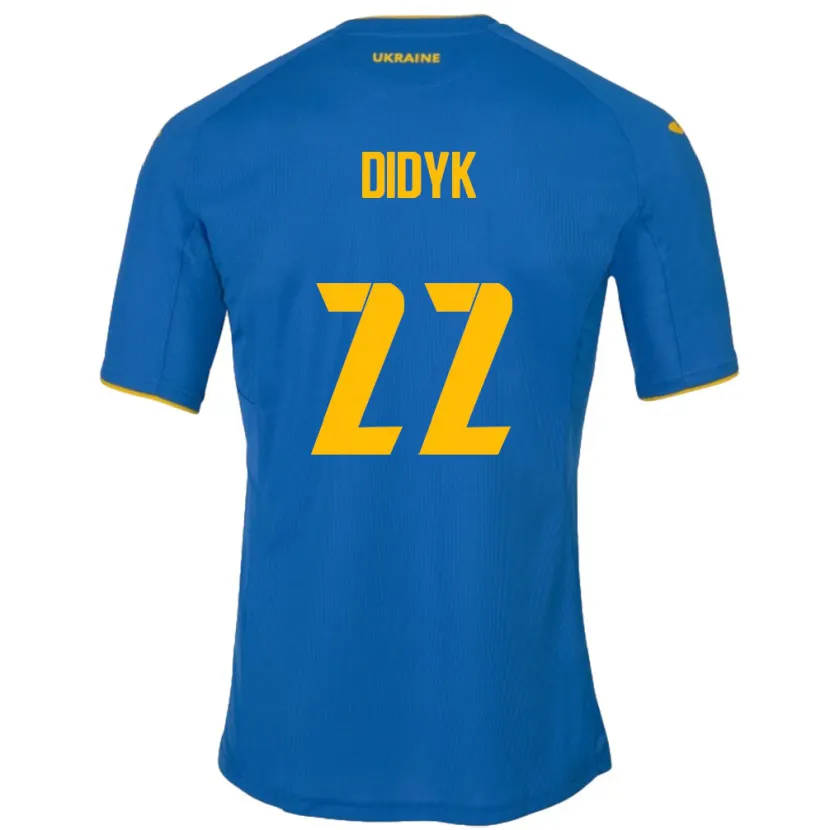 Danxen Kvinnor Ukraina Roman Didyk #22 Blå Bortatröja Matchtröjor 24-26 Tröjor T-Tröja