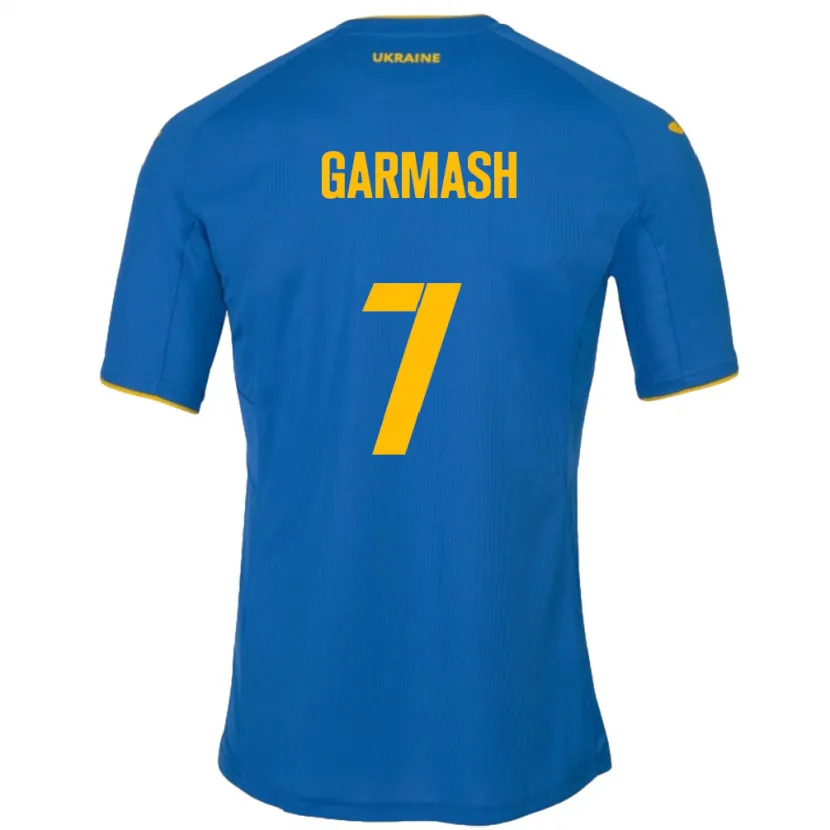 Danxen Kvinnor Ukraina Yevgen Garmash #7 Blå Bortatröja Matchtröjor 24-26 Tröjor T-Tröja