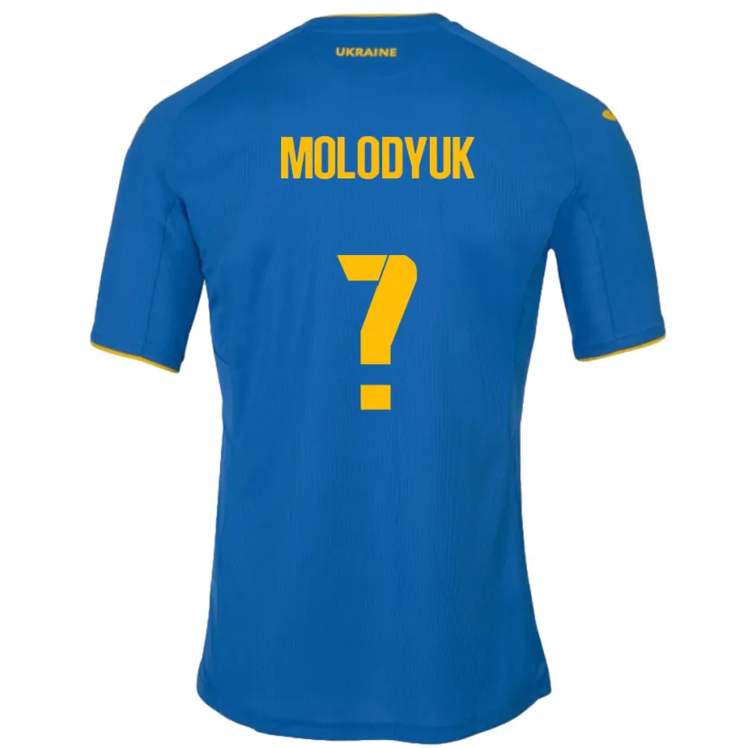 Danxen Kvinnor Ukraina Yelyzaveta Molodyuk #0 Blå Bortatröja Matchtröjor 24-26 Tröjor T-Tröja