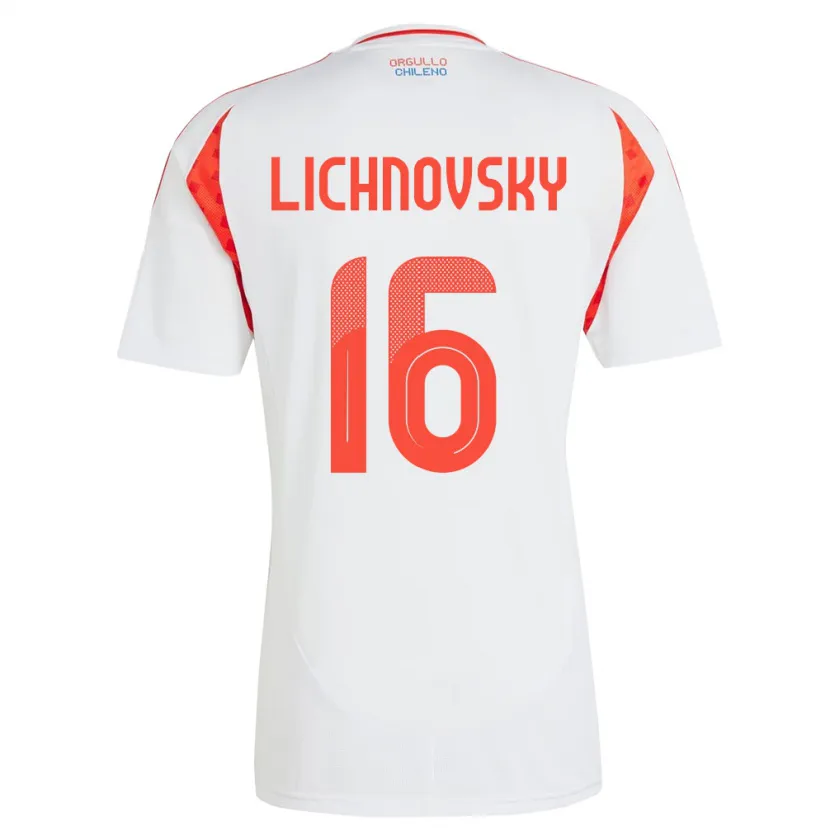 Danxen Kvinnor Chile Igor Lichnovsky #16 Vit Bortatröja Matchtröjor 24-26 Tröjor T-Tröja