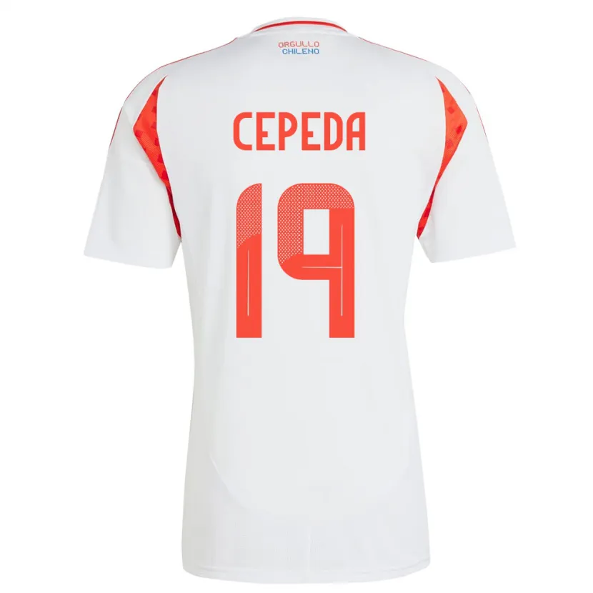Danxen Kvinnor Chile Lucas Cepeda #19 Vit Bortatröja Matchtröjor 24-26 Tröjor T-Tröja