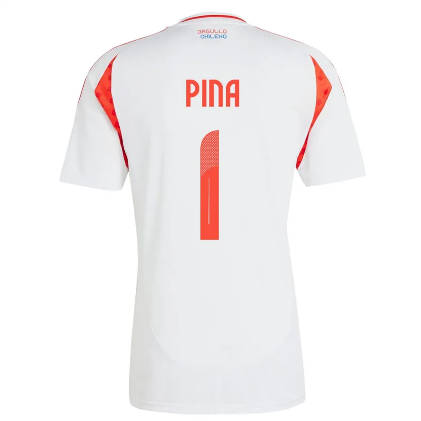 Danxen Kvinnor Chile Cristóbal Piña #1 Vit Bortatröja Matchtröjor 24-26 Tröjor T-Tröja