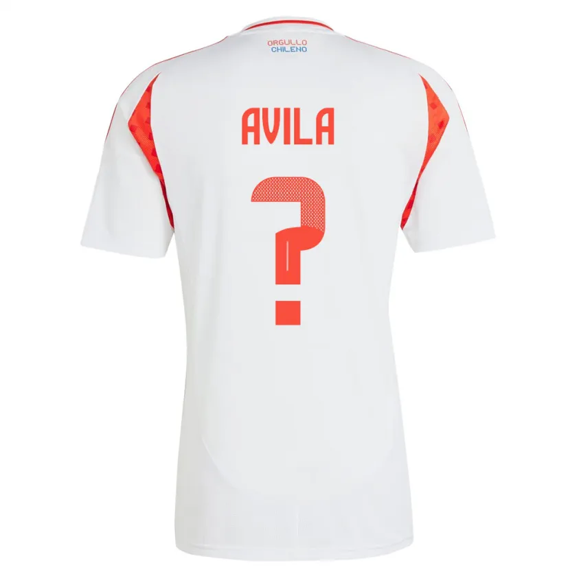 Danxen Kvinnor Chile Gustavo Ávila #0 Vit Bortatröja Matchtröjor 24-26 Tröjor T-Tröja