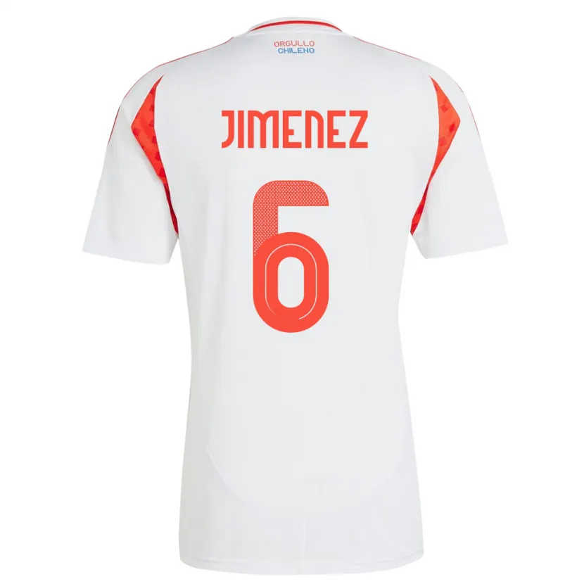 Danxen Kvinnor Chile Yastin Jiménez #6 Vit Bortatröja Matchtröjor 24-26 Tröjor T-Tröja