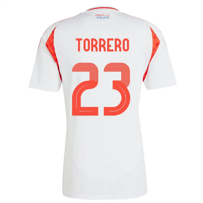 Danxen Kvinnor Chile Ryann Torrero #23 Vit Bortatröja Matchtröjor 24-26 Tröjor T-Tröja