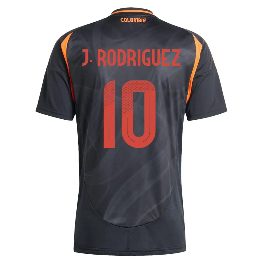 Danxen Kvinnor Colombia James Rodríguez #10 Svart Bortatröja Matchtröjor 24-26 Tröjor T-Tröja