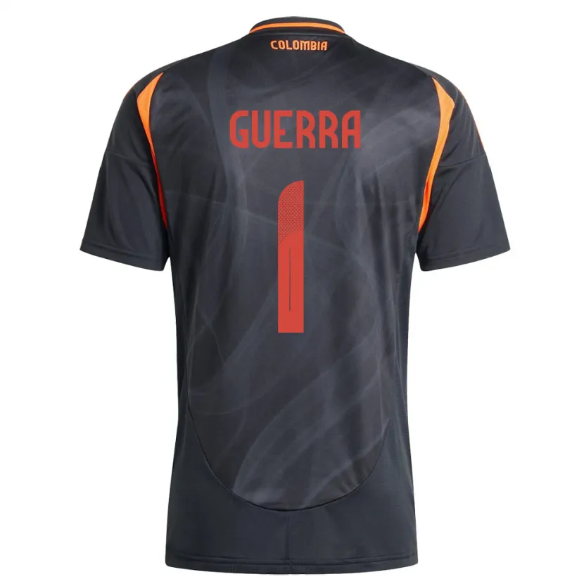 Danxen Kvinnor Colombia Sebastián Guerra #1 Svart Bortatröja Matchtröjor 24-26 Tröjor T-Tröja