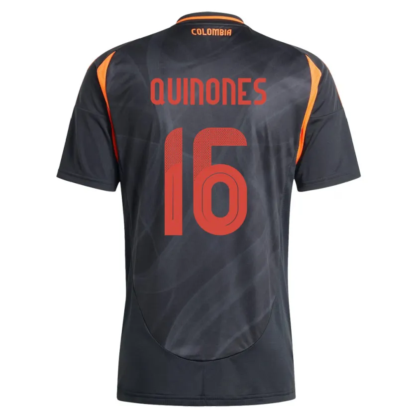 Danxen Kvinnor Colombia Nelson Quiñónes #16 Svart Bortatröja Matchtröjor 24-26 Tröjor T-Tröja