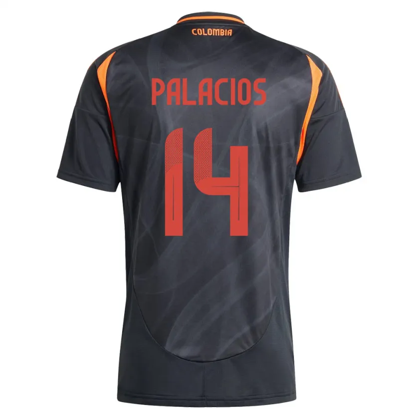 Danxen Kvinnor Colombia Julián Palacios #14 Svart Bortatröja Matchtröjor 24-26 Tröjor T-Tröja