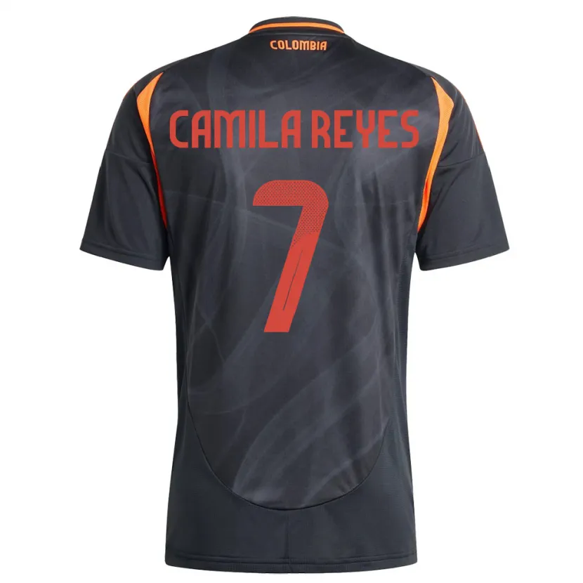Danxen Kvinnor Colombia María Camila Reyes #7 Svart Bortatröja Matchtröjor 24-26 Tröjor T-Tröja