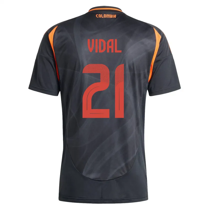 Danxen Kvinnor Colombia Ingrid Vidal #21 Svart Bortatröja Matchtröjor 24-26 Tröjor T-Tröja