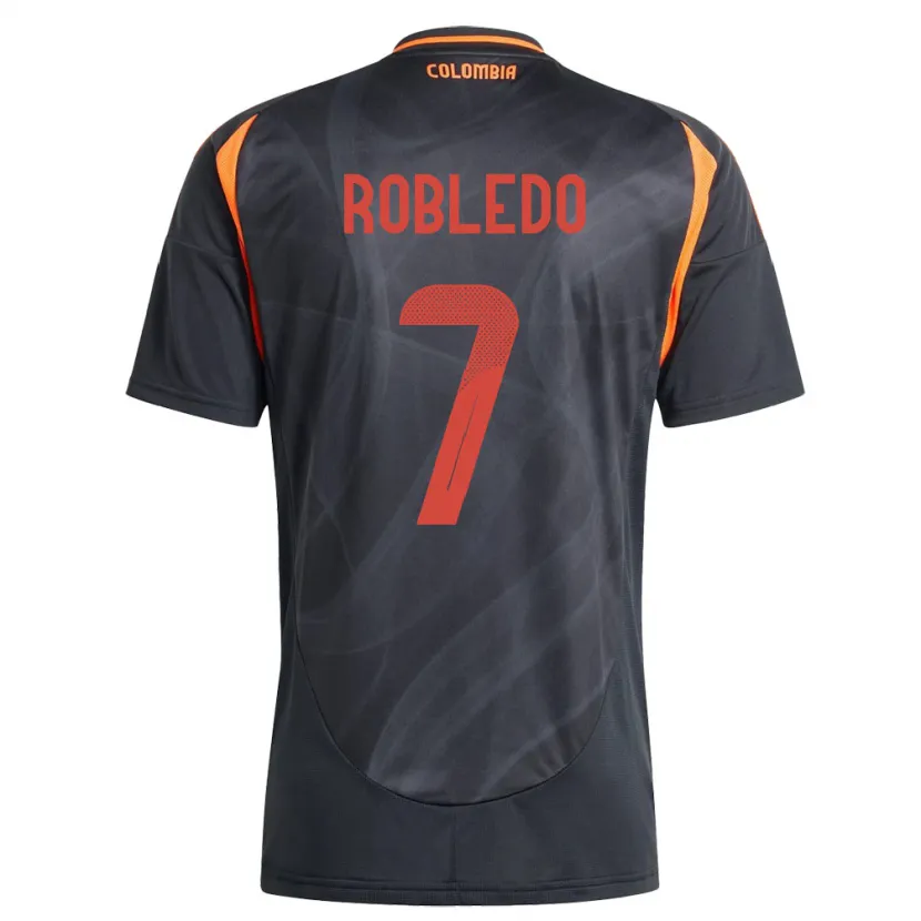 Danxen Kvinnor Colombia Gisela Robledo #7 Svart Bortatröja Matchtröjor 24-26 Tröjor T-Tröja