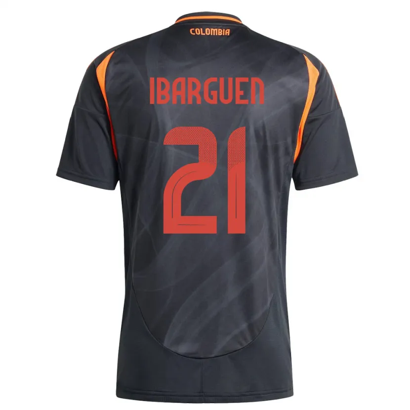 Danxen Kvinnor Colombia Kelly Ibargüen #21 Svart Bortatröja Matchtröjor 24-26 Tröjor T-Tröja