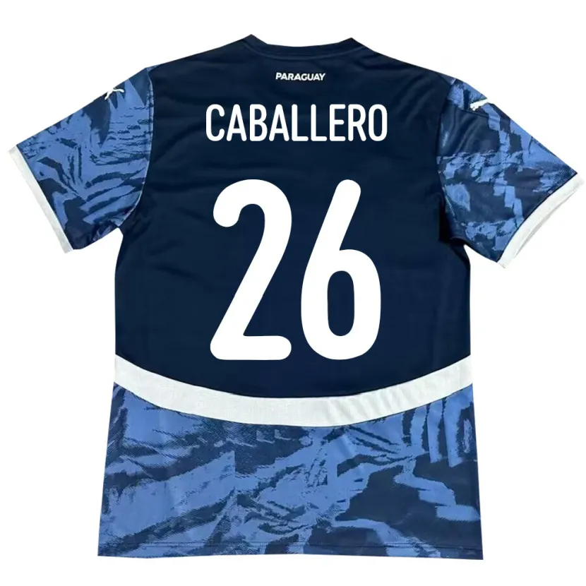Danxen Kvinnor Paraguay Hernesto Caballero #26 Blå Bortatröja Matchtröjor 24-26 Tröjor T-Tröja