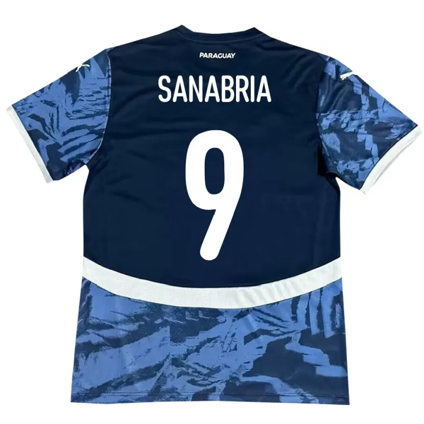 Danxen Kvinnor Paraguay Antonio Sanabria #9 Blå Bortatröja Matchtröjor 24-26 Tröjor T-Tröja