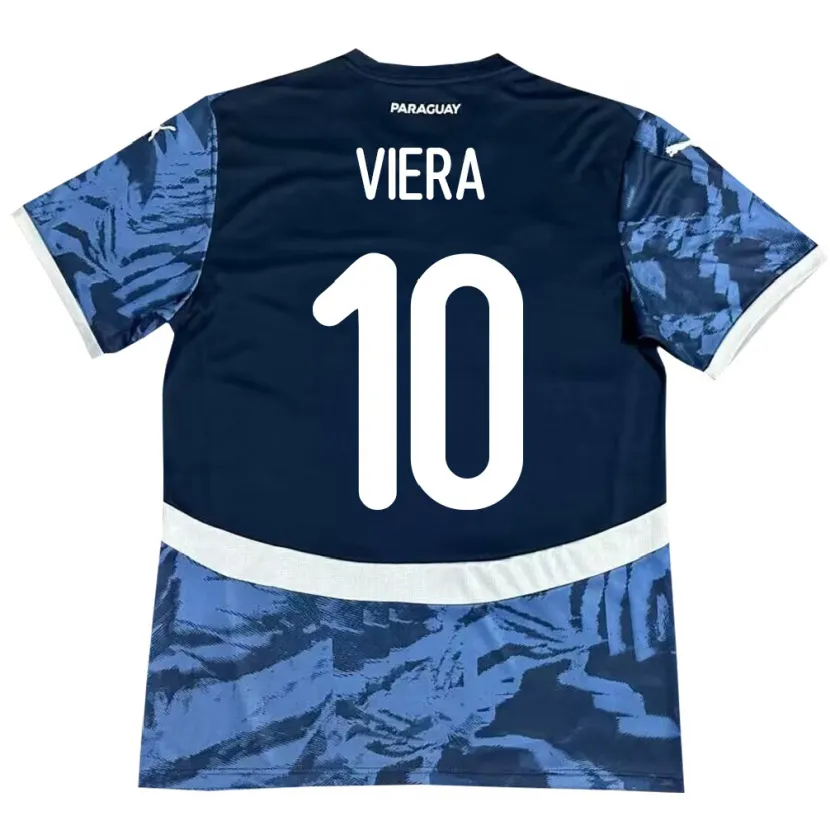 Danxen Kvinnor Paraguay Wílder Viera #10 Blå Bortatröja Matchtröjor 24-26 Tröjor T-Tröja