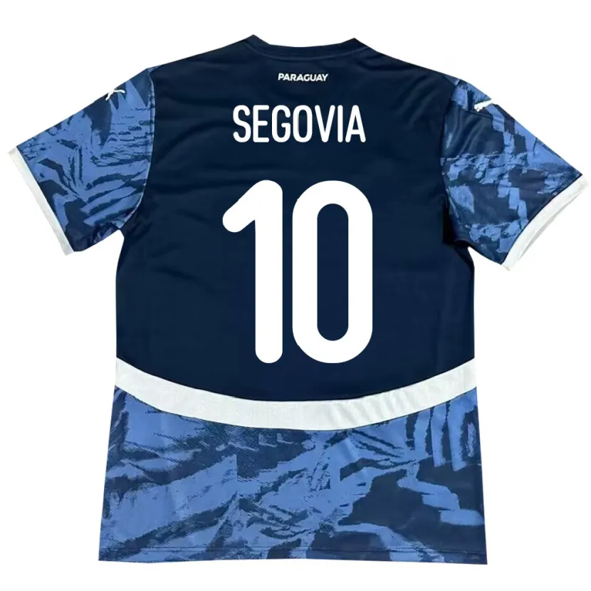 Danxen Kvinnor Paraguay Matías Segovia #10 Blå Bortatröja Matchtröjor 24-26 Tröjor T-Tröja
