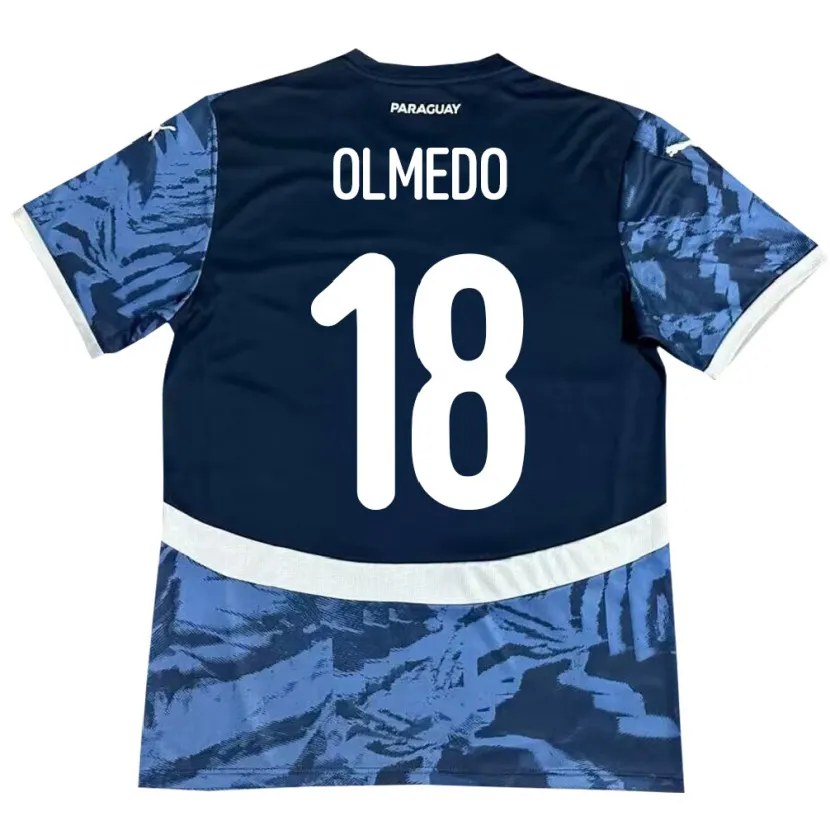Danxen Kvinnor Paraguay Cesar Olmedo #18 Blå Bortatröja Matchtröjor 24-26 Tröjor T-Tröja