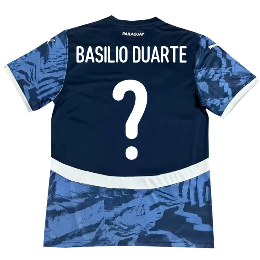Danxen Kvinnor Paraguay Basilio Duarte #0 Blå Bortatröja Matchtröjor 24-26 Tröjor T-Tröja
