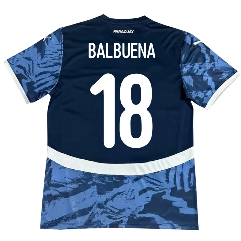 Danxen Kvinnor Paraguay Axel Balbuena #18 Blå Bortatröja Matchtröjor 24-26 Tröjor T-Tröja