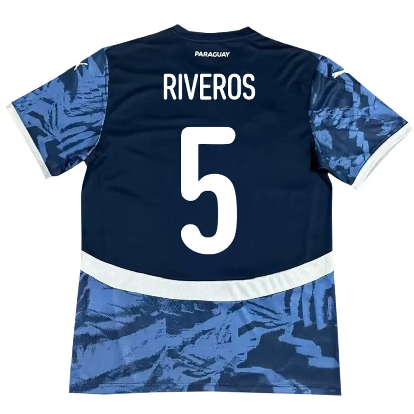 Danxen Kvinnor Paraguay Verónica Riveros #5 Blå Bortatröja Matchtröjor 24-26 Tröjor T-Tröja