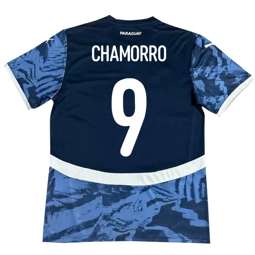 Danxen Kvinnor Paraguay Lice Chamorro #9 Blå Bortatröja Matchtröjor 24-26 Tröjor T-Tröja