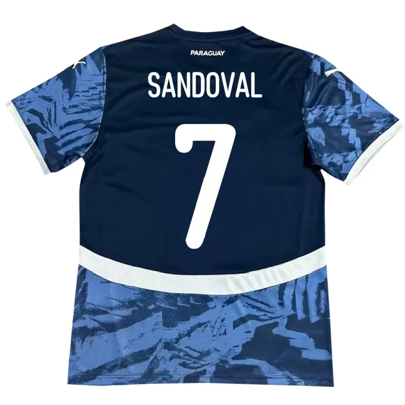 Danxen Kvinnor Paraguay Fabiola Sandoval #7 Blå Bortatröja Matchtröjor 24-26 Tröjor T-Tröja