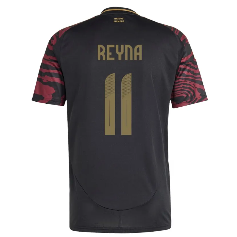Danxen Kvinnor Peru Bryan Reyna #11 Svart Bortatröja Matchtröjor 24-26 Tröjor T-Tröja