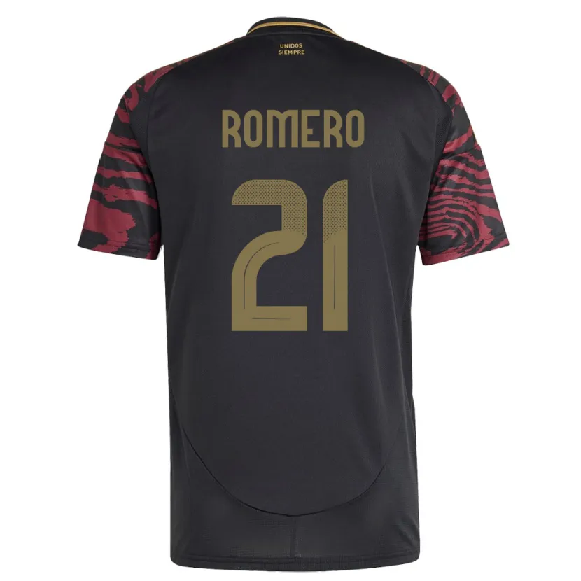 Danxen Kvinnor Peru Diego Romero #21 Svart Bortatröja Matchtröjor 24-26 Tröjor T-Tröja