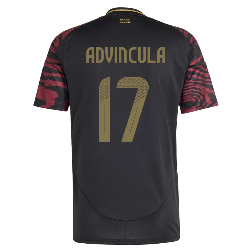 Danxen Kvinnor Peru Luis Advíncula #17 Svart Bortatröja Matchtröjor 24-26 Tröjor T-Tröja