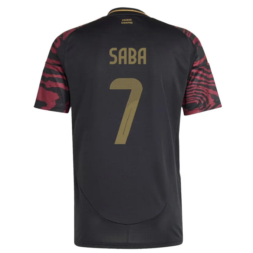 Danxen Kvinnor Peru Emilio Saba #7 Svart Bortatröja Matchtröjor 24-26 Tröjor T-Tröja