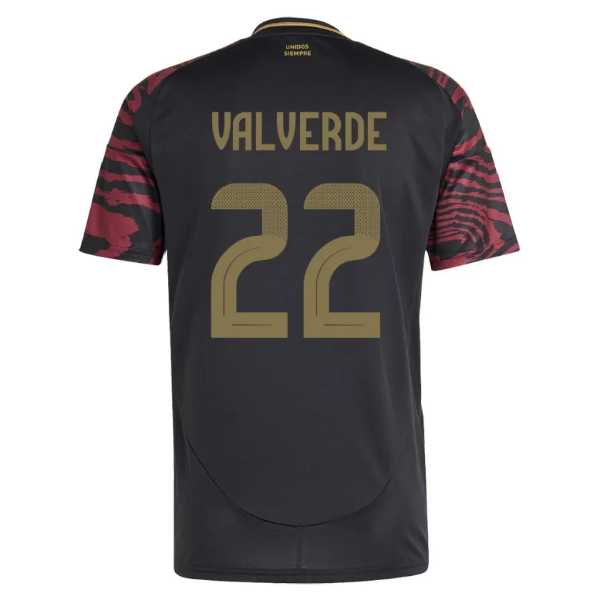 Danxen Kvinnor Peru Malena Valverde #22 Svart Bortatröja Matchtröjor 24-26 Tröjor T-Tröja