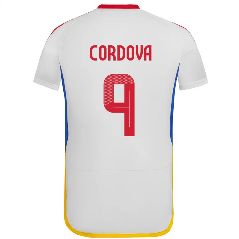 Danxen Kvinnor Venezuela Sergio Córdova #9 Vit Bortatröja Matchtröjor 24-26 Tröjor T-Tröja