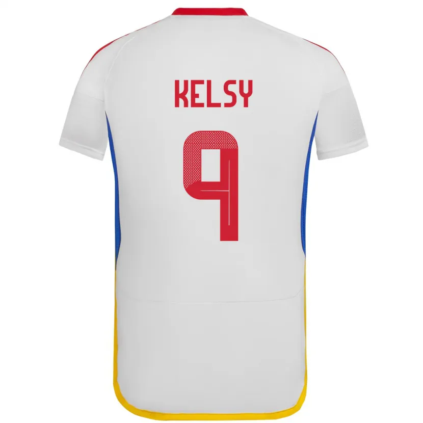 Danxen Kvinnor Venezuela Kevin Kelsy #9 Vit Bortatröja Matchtröjor 24-26 Tröjor T-Tröja