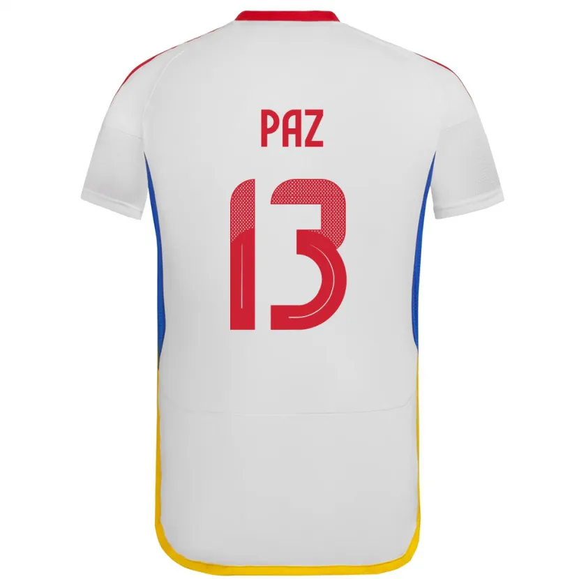 Danxen Kvinnor Venezuela Jesús Paz #13 Vit Bortatröja Matchtröjor 24-26 Tröjor T-Tröja