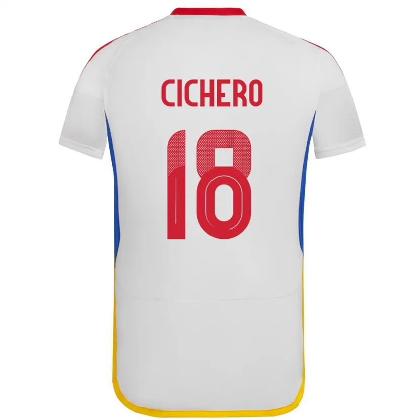Danxen Kvinnor Venezuela Alejandro Cichero #18 Vit Bortatröja Matchtröjor 24-26 Tröjor T-Tröja