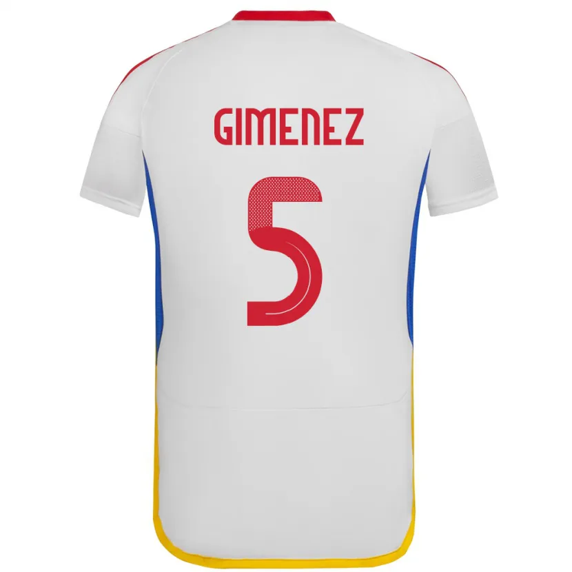 Danxen Kvinnor Venezuela Yenifer Giménez #5 Vit Bortatröja Matchtröjor 24-26 Tröjor T-Tröja